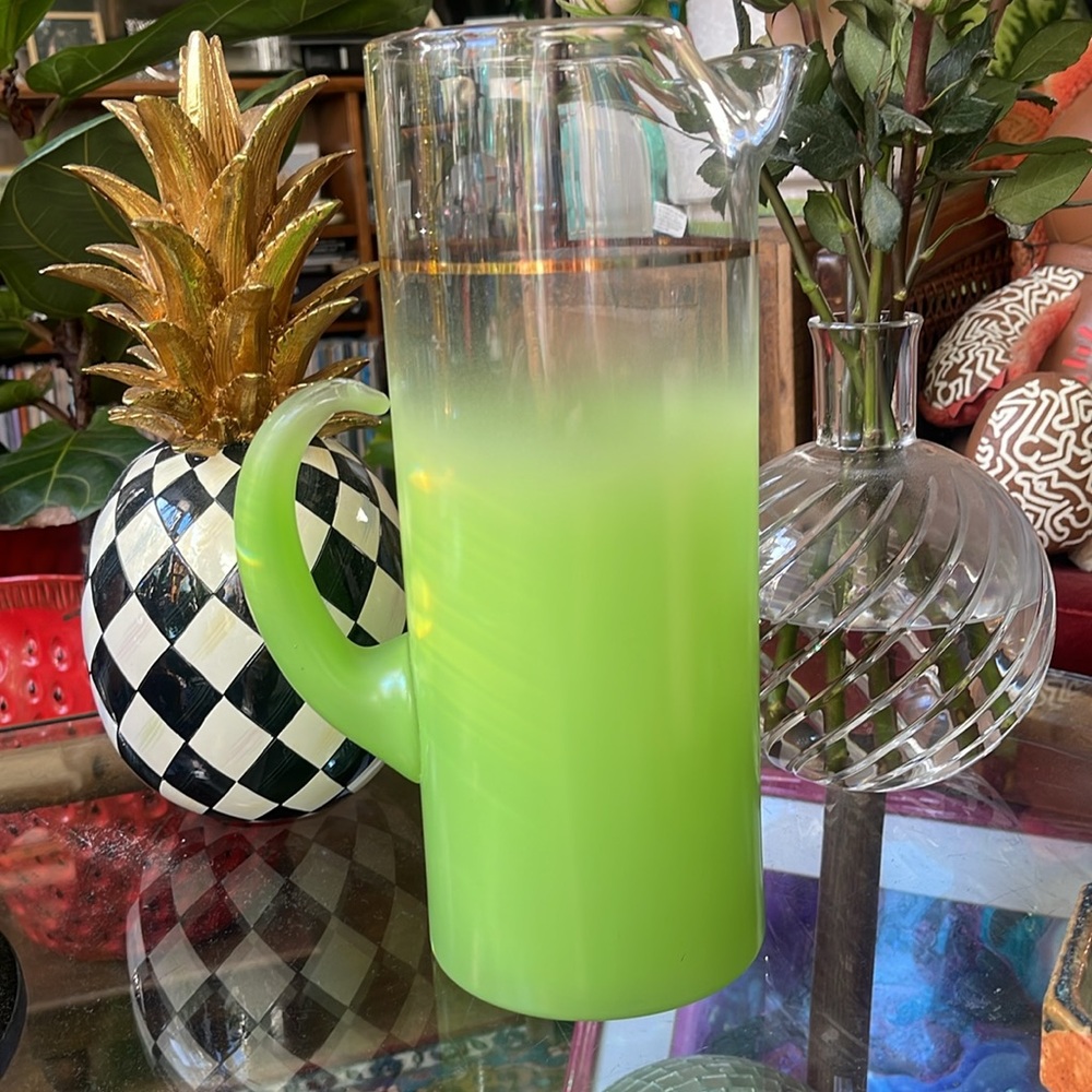 Blendo midcentury lime green ombre pitcher - Picture 1 of 6